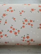 Muted Coral Daisy Print Matte Athletic Knit {by the half yard}