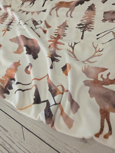 Moose & Mountains Double Brushed Poly (DBP) Knit {by the half yard}