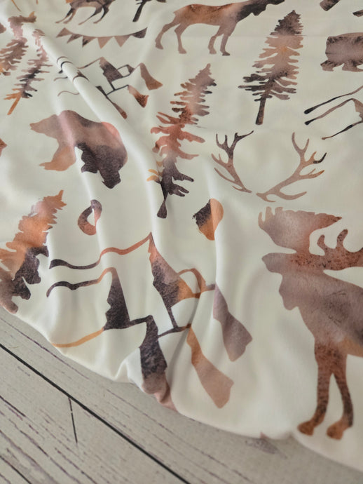 Moose & Mountains Double Brushed Poly (DBP) Knit {by the half yard}