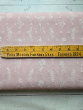 *REMNANT* 1.75 Yds- Dusty Light Pink Outline Floral Opaque Swiss Dot 100% Polyester