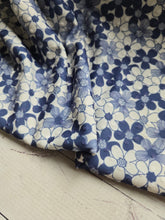 Navy Daisy Print Swiss Dot Knit {by the half yard}