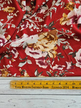 Rusty Red & Gold Large Floral {by the half yard}