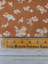Rust Floral Rayon Nylon {by the half yard}