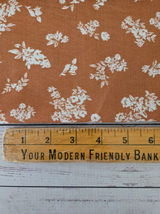 Rust Floral Rayon Nylon {by the half yard}