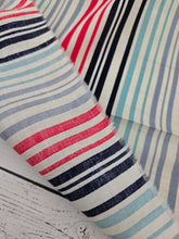 Red & Blues Stripes Cotton Blend {by the half yard}