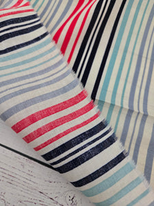 Red & Blues Stripes Cotton Blend {by the half yard}