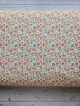 Petite Coral & Yellow Floral Variegated Poly Rib Knit {by the half yard}