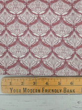 Exclusive Design- Harvest Burgundy Damask Air Flow Stripe Poly {by the half yard}