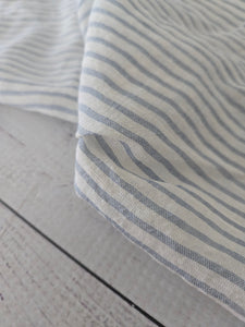 Ivory & Blue Stripes Cotton Gauze {by the half yard}