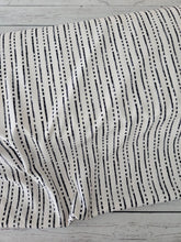 Cream & Black Chunky Stripe Poly Slub {by the half yard}
