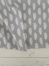 Gray Paisley Block Print Poly Slub {by the half yard}
