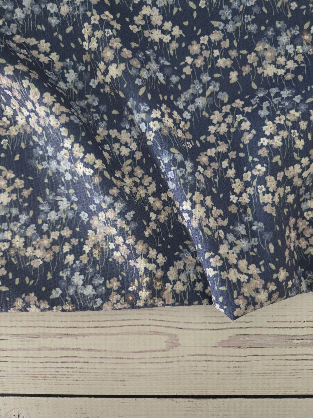 Exclusive Design- Dark Blue Floral Print {by the half yard}