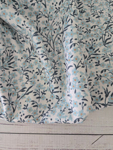 Petite Blue Vintage Floral Poly Slub {by the half yard}