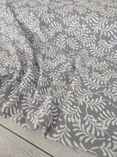 Gray & White Viny Print Air Flow Stripe Poly {by the half yard}