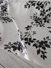 White & Black Floral Viscose Challis {by the half yard}