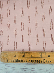 Peachy Pink & Rust Lines Poly Slub {by the half yard}