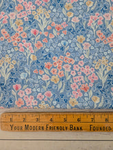 Light Blue Meadow Floral Opaque Swiss Dot 100% Polyester {by the half yard}