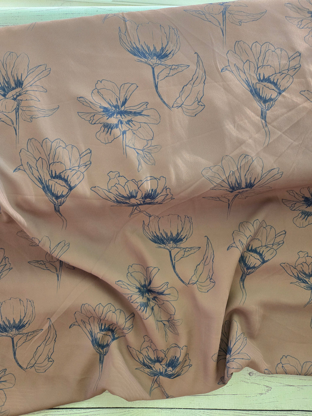 Exclusive Design- Rust Line Drawn Floral {by the half yard}