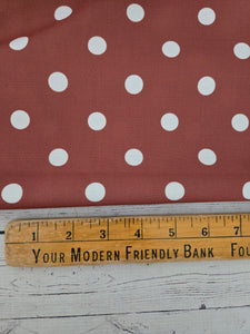 Rust Polka Dots Poly Slub {by the half yard}