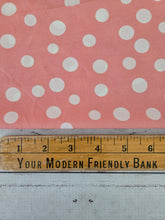 Coral & White Random Dots Silky Polyester {by the half yard}