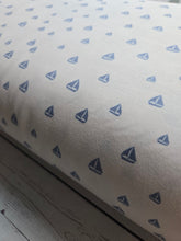 Exclusive Design- Cream Sailboat Print Double Brushed Poly (DBP) Knit {by the half yard}
