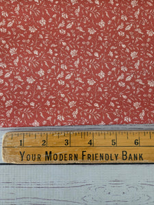 Pumpkin Petite Floral Poly Slub {by the half yard}