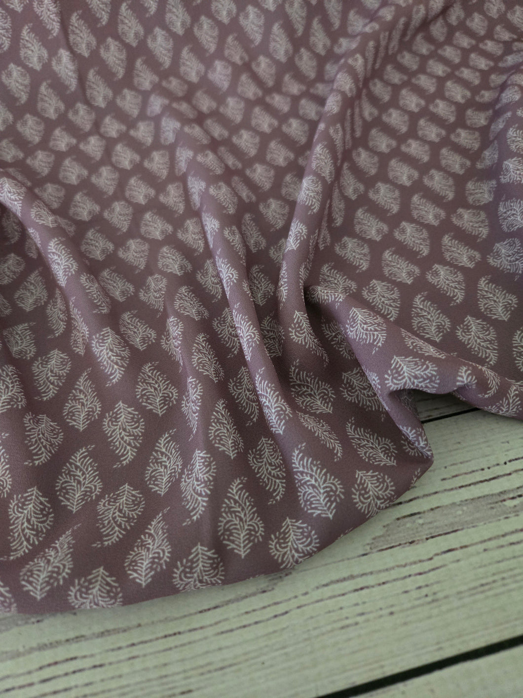 Twilight Mauve Symmetrical Leaf Print {by the half yard}