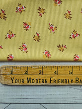 Mustard & Pink Petite Floral Mini Rib Knit {by the half yard}