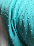 Summer Teal Petite Opaque Swiss Dot 100% Polyester {by the half yard}
