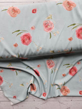 Exclusive Design- Bird's Egg Blue Watercolor Floral {by the half yard}
