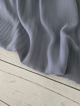 Dusty Blue Embroidered Stripe Solid {by the half yard}
