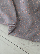 Exclusive Design- Mauve-ish Gray Tiny Autumn Blooms Collection Poly Slub {by the half yard}