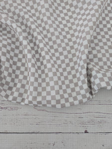 Exclusive Design- Petite Beige Checkerboard Print {by the half yard}