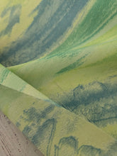 Green & Blue Watercolor Marble Silky Polyester {by the half yard}