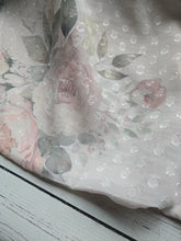 Exclusive Design- Large Blush Floral Eyelash Waffle Swiss Dot Chiffon {by the half yard}