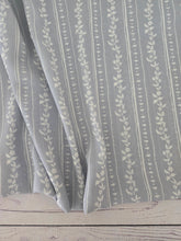 Dusty Blue Floral Stripe Crinkle Georgette {by the half yard}
