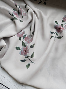 Exclusive Design- Light Taupe Floral {by the half yard}