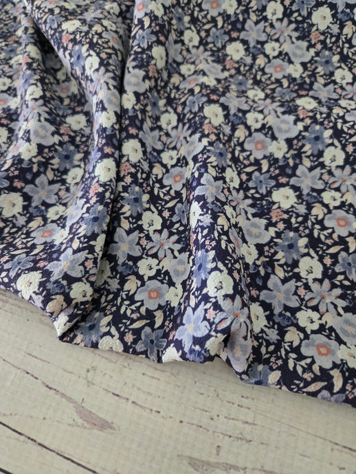 Navy & Light Blue Floral {by the half yard}