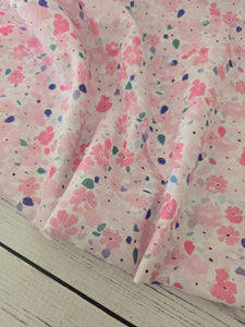 Shades of Pink Ditzy Floral Swiss Dot Cotton {by the half yard}