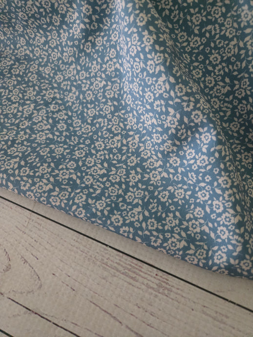 Muted Light Teal Petite Floral Print {by the half yard}