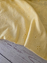 Soft Yellow Eyelet Gauzy Cotton {by the half yard}