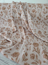 Exclusive Design- Tan & Brown Floral Print {by the half yard}