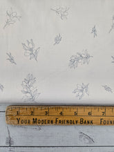 *REMNANT* 1.75 Yds- Exclusive Design- Cream & Black Line Drawn Olive Branch Print Polyester Slub