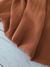 Rust Embroidered Stripe Solid {by the half yard}
