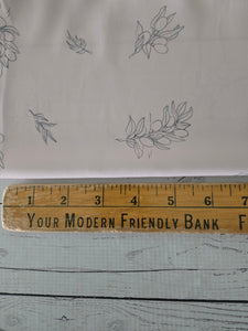 Exclusive Design- Creamy Tan Olive Branch Print {by the half yard}