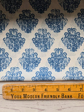 Distressed Blue Block Print {by the half yard}