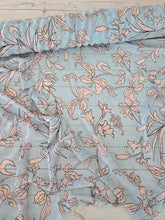 Blue & Light Peach Vining Floral Chiffon {by the half yard}