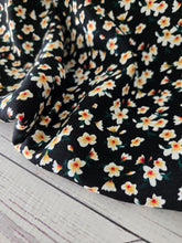 Black Petite Floral Opaque Air Flow 100% Polyester {by the half yard}