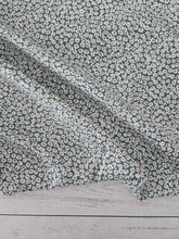 Slate Green Ditzy Floral Rayon Crepe {by the half yard}