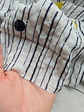 White Stripe & Dot Textured Polyester {by the half yard}